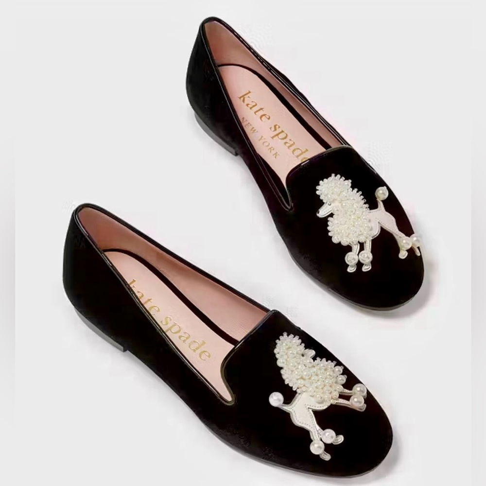 NIB Kate Spade Black Lounge Poodle Loafers 🐩